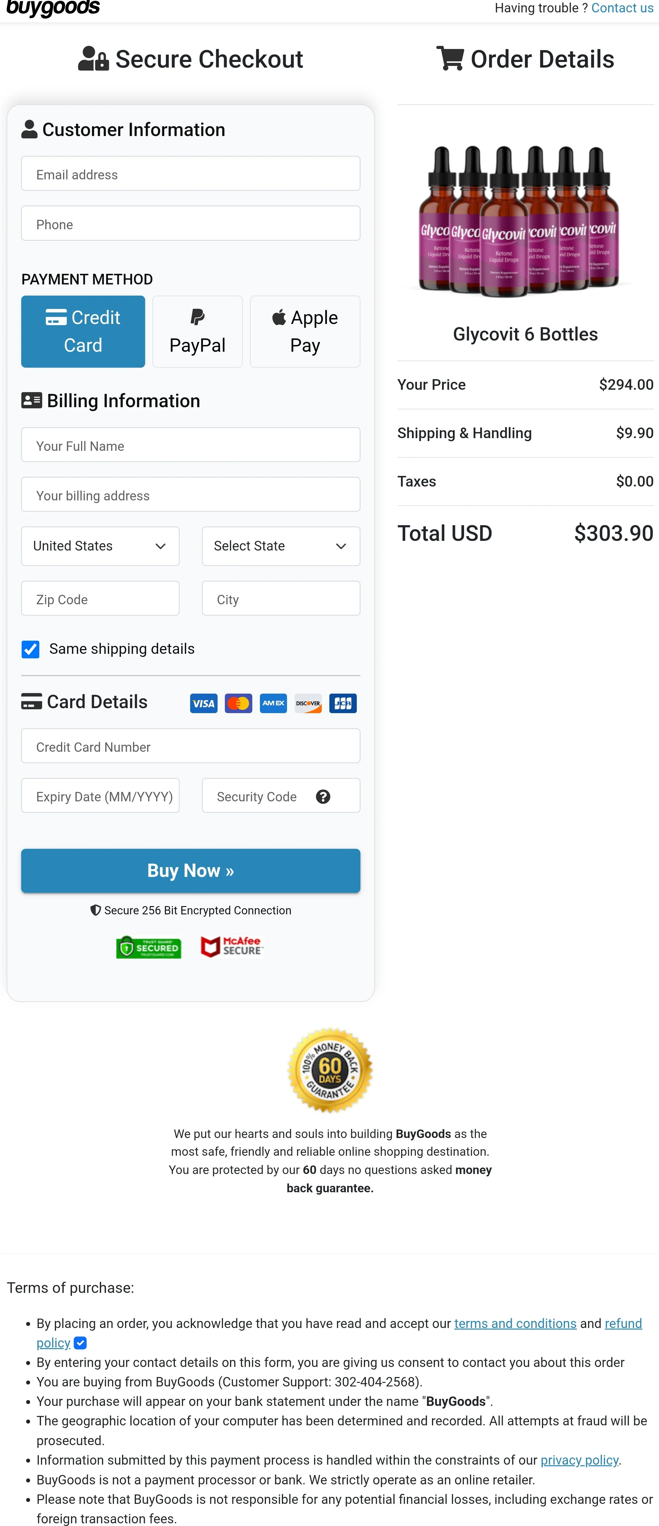 Glycovit order form